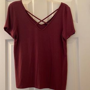 Maroon CrissCross Top